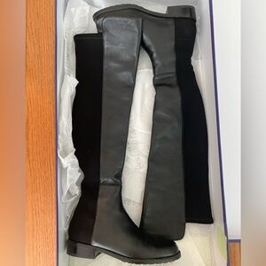 Stuart Weitzman Black Nappa Leather Over-The-Knee 5050 Boot
